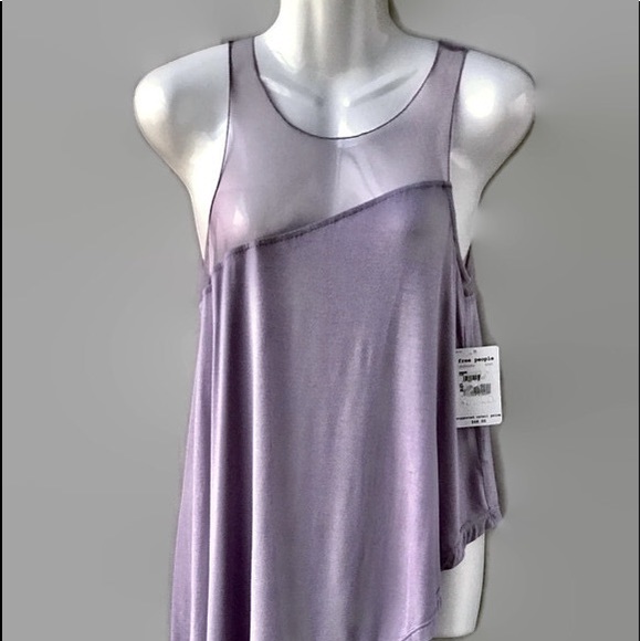Free People NWT Lavender Asymmetrical Top, XS - Picture 2 of 8